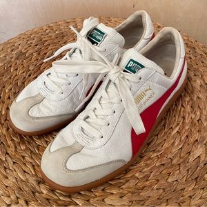 Puma Winner 80s Red and White Suede Leather Shoes Men’s size 9 Lace-up